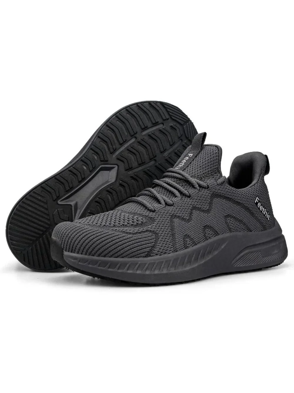 🆕Women's Dark Grey Running Shoes Non Slip Gym Tennis Walking Workout Sneakers